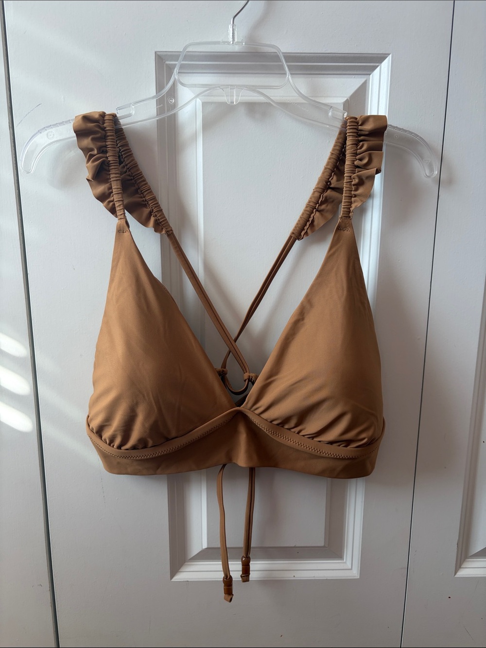 aerie Ruched-Strap Triangle Bralette - Caramel Brown Size XXL